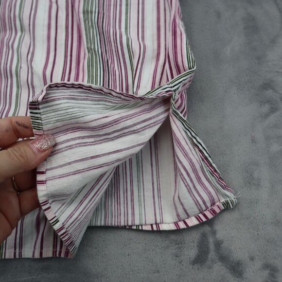 Jazzie Shirt Women 2X Pink Long Sleeve Button Up Casual Striped Plus Size - Picture 11 of 16